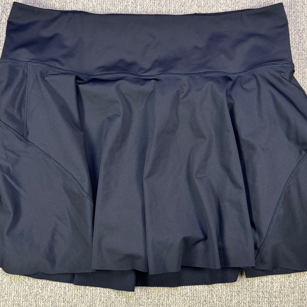 Athleta Ace Tennis Skort 2X Black Built In Shorts Zipper Pocket NWOT Plus